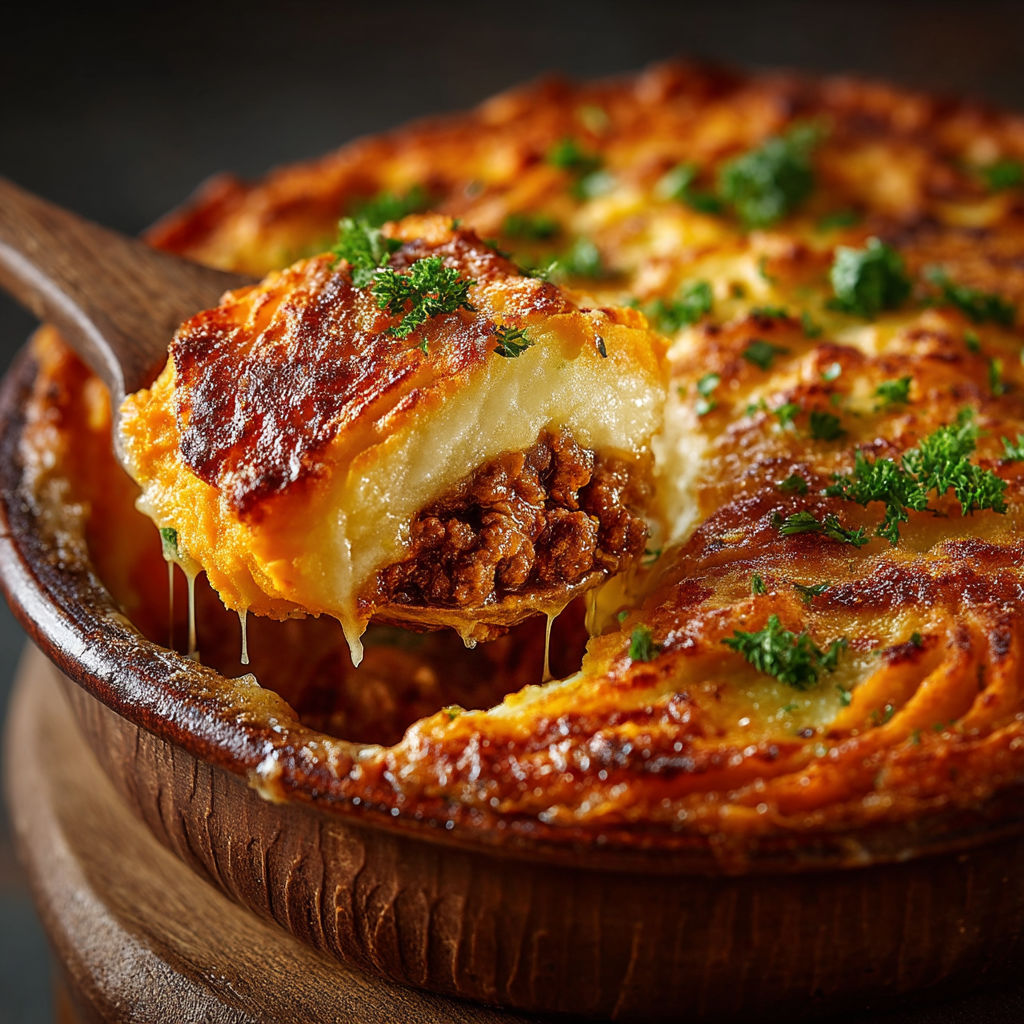 Une portion de hachis parmentier de veau & patates douces.