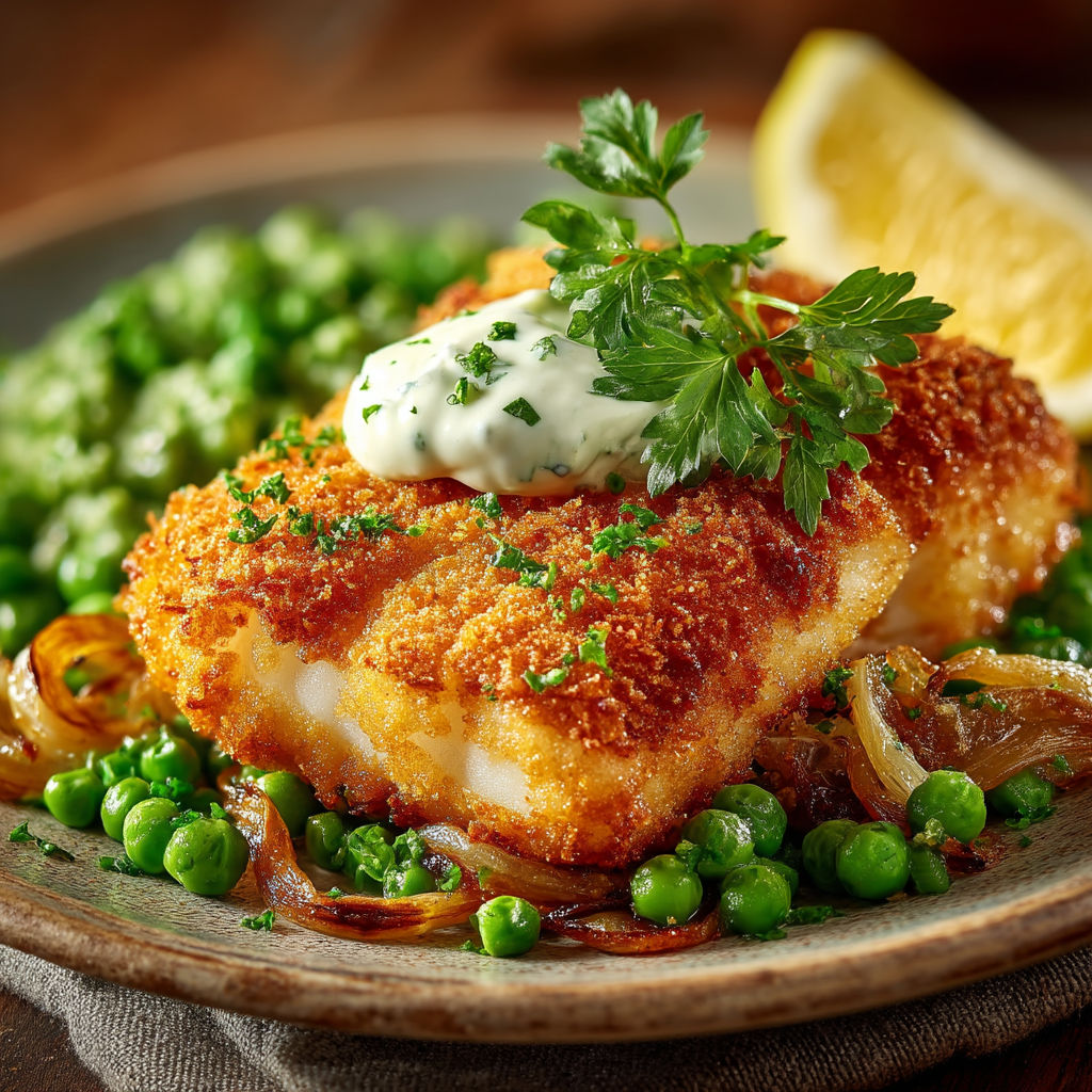 Une poêlée de poissons grillés avec des légumes verts et des herbes.