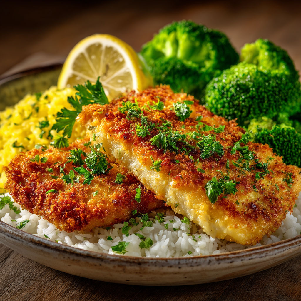 Un plat de poisson grillé avec des légumes verts.