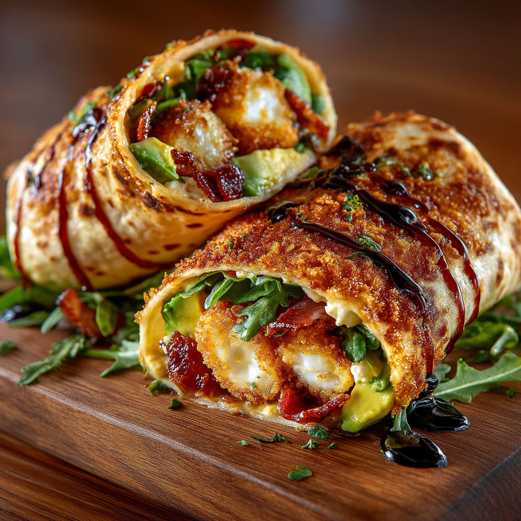 Un sandwich de pollo y verduras.