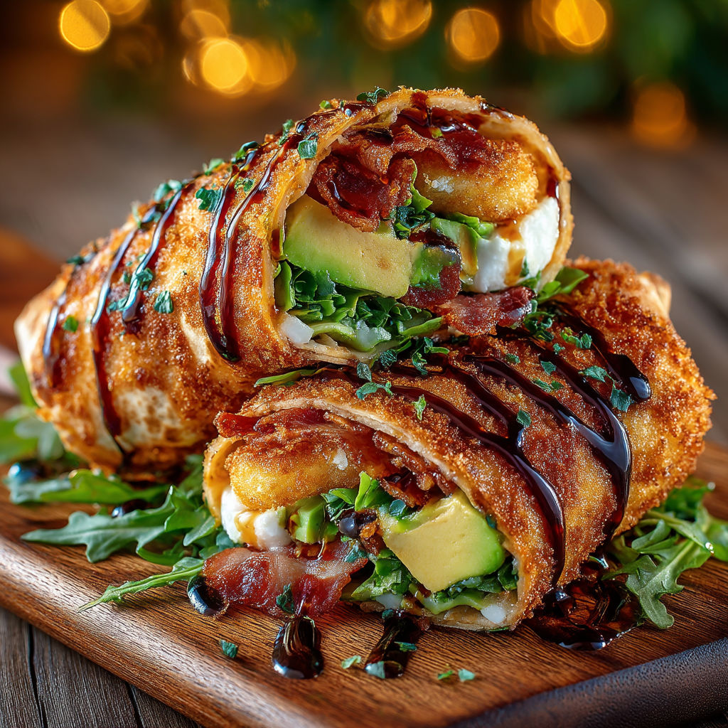 Bacon and avocado in a wrap.