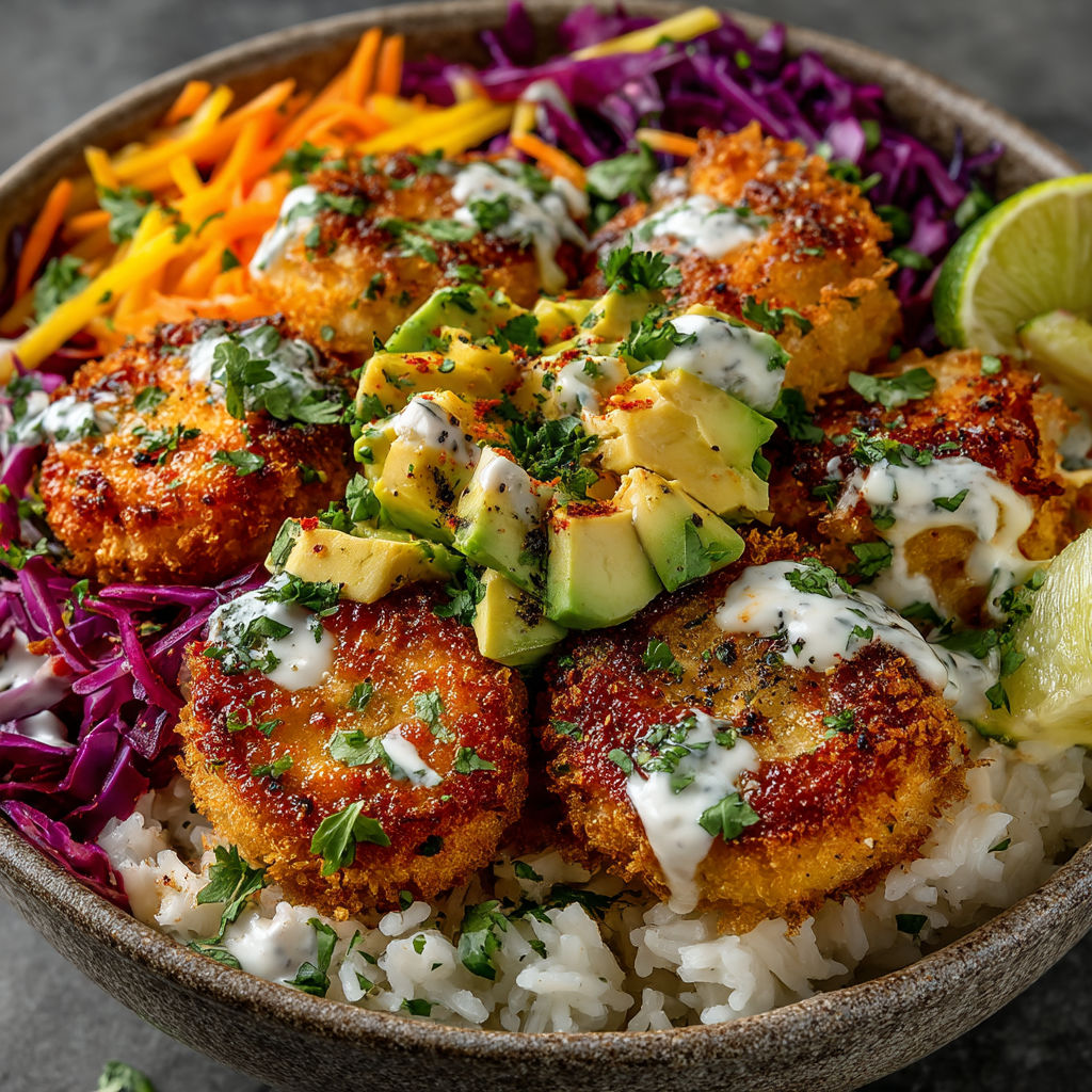 Une assiette de fruits de mer et légumes.