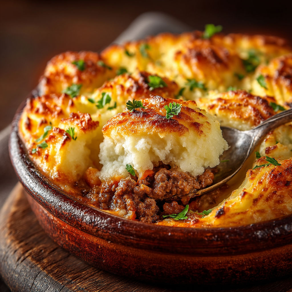 Hachis parmentier de bœuf aux carottes.
