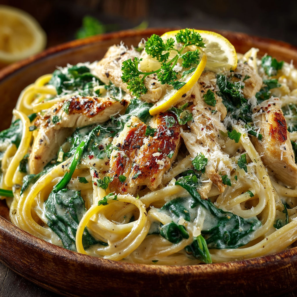 Une salade de pâtes avec des légumes verts et des viandes grillées.