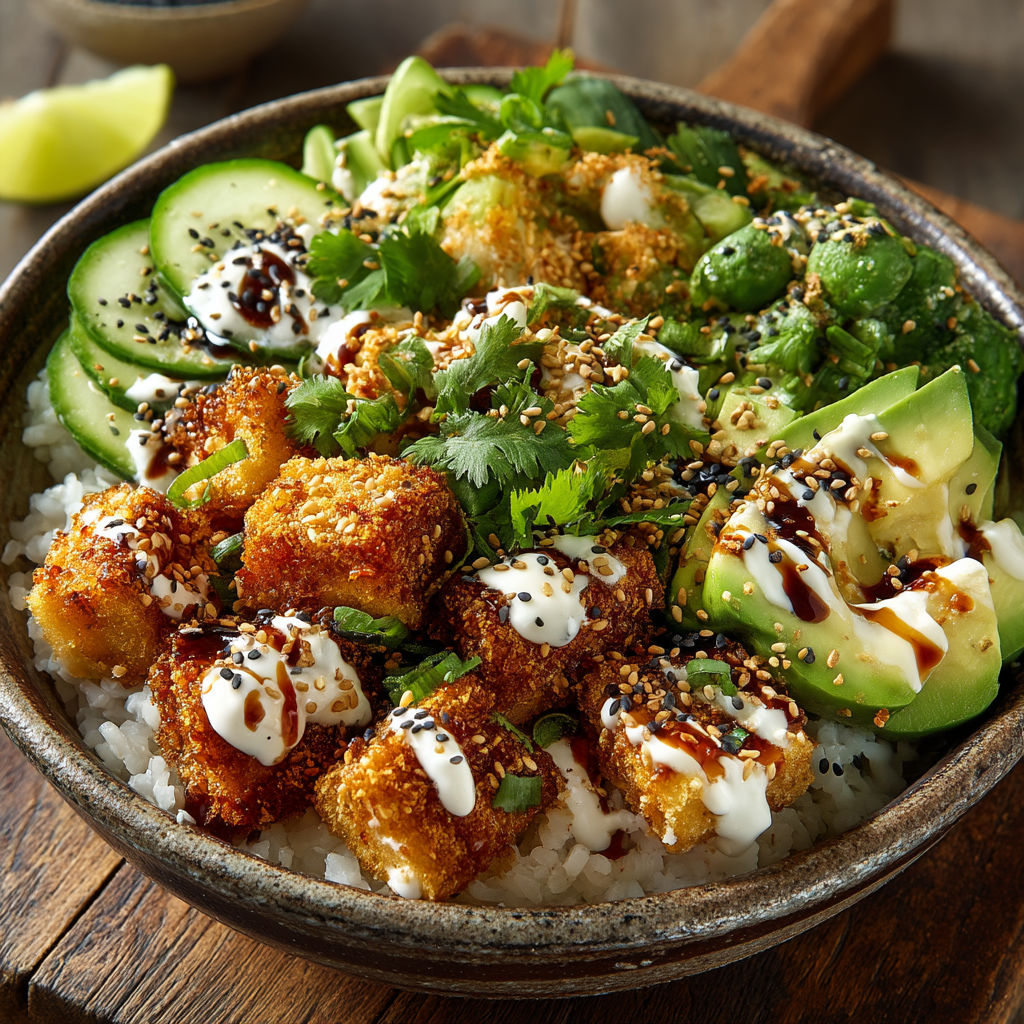 Une assiette de nourriture avec des légumes et des grains de riz.