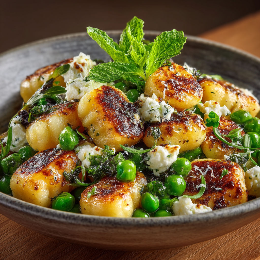 Une assiette de pâtes et de légumes.