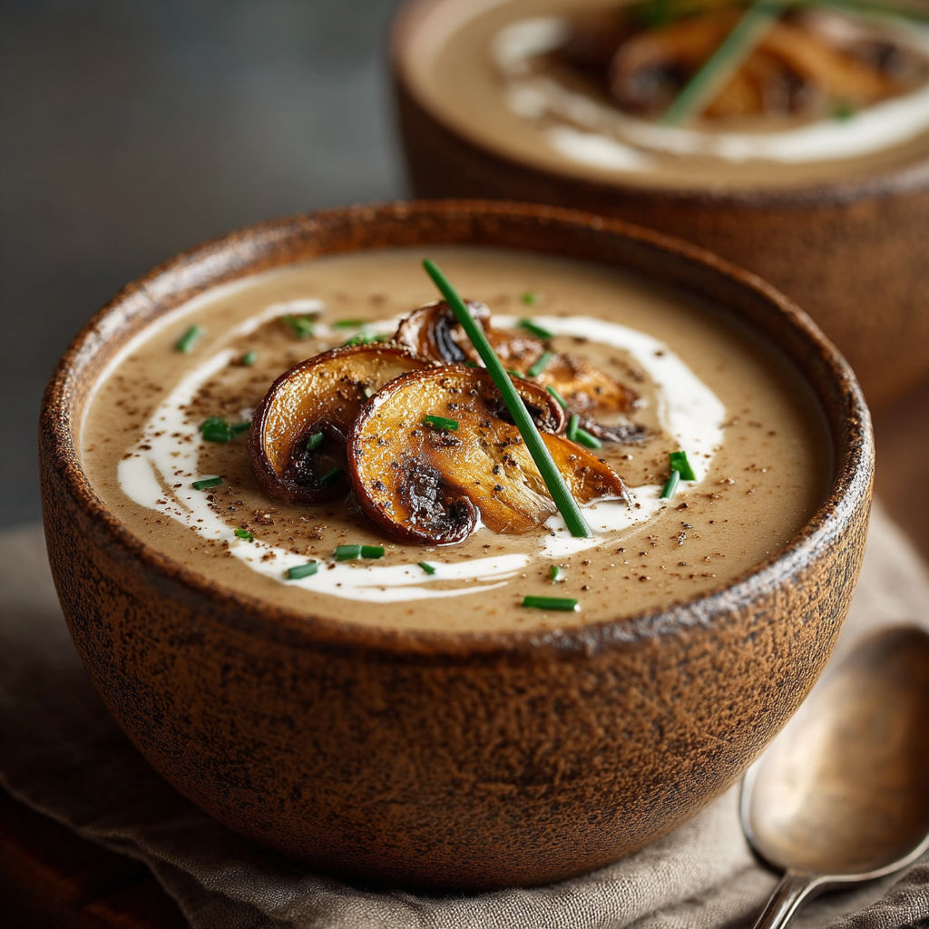 Une soupe chaude avec des légumes et des herbes.