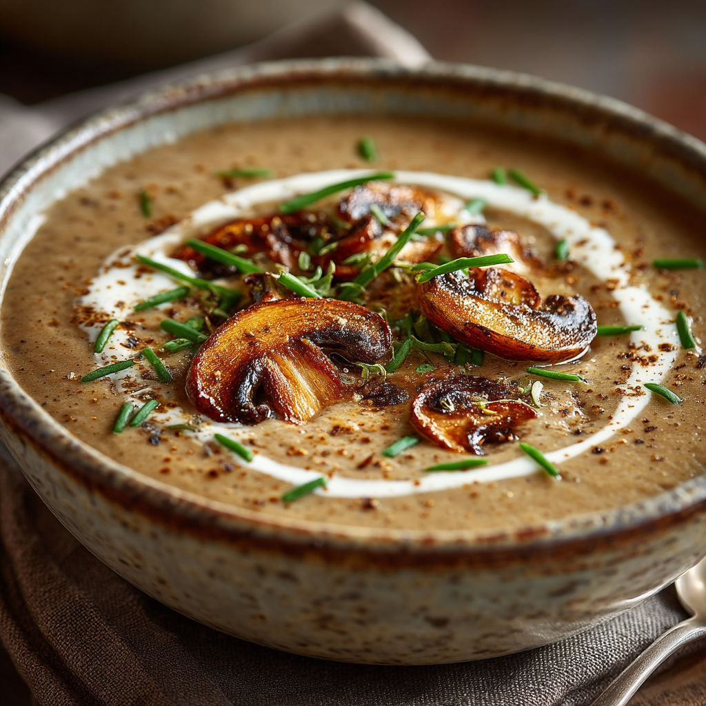 Une soupe chaude avec des légumes et des herbes.