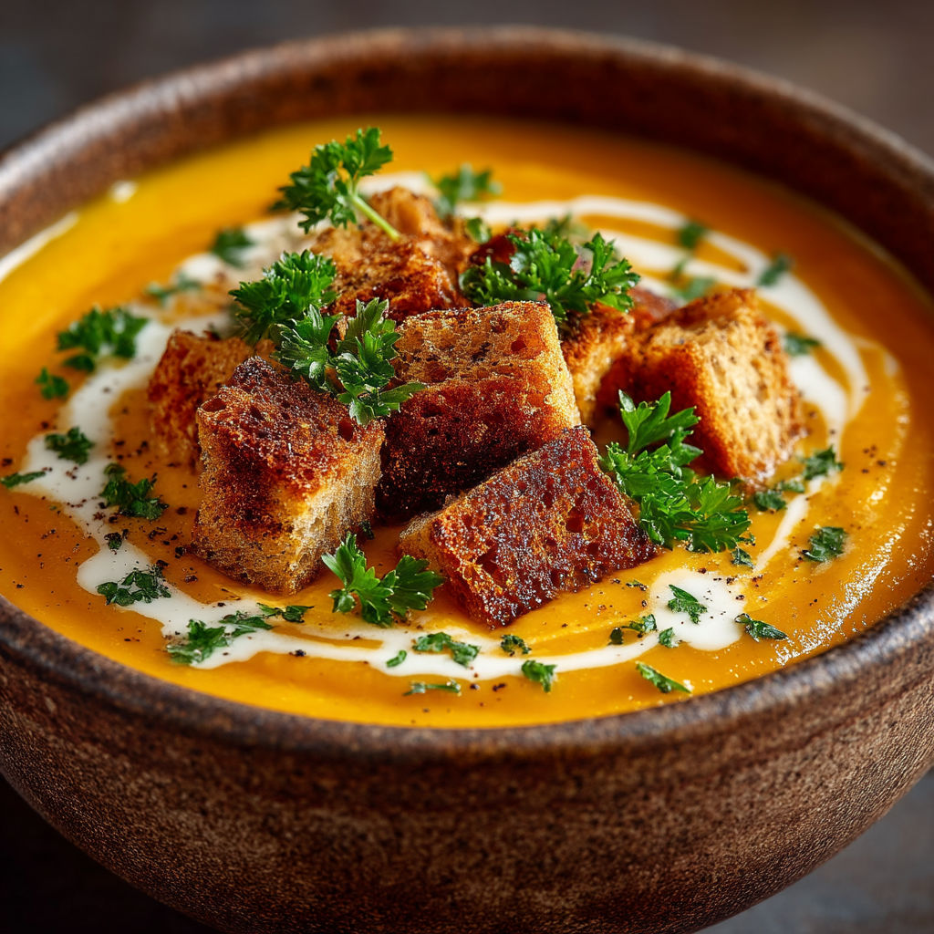 Une soupe de carottes et de châtaignes.