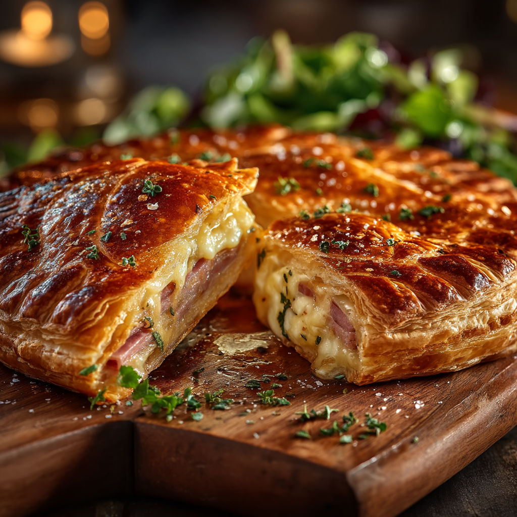 Une pâte brisée avec des herbes et du fromage.