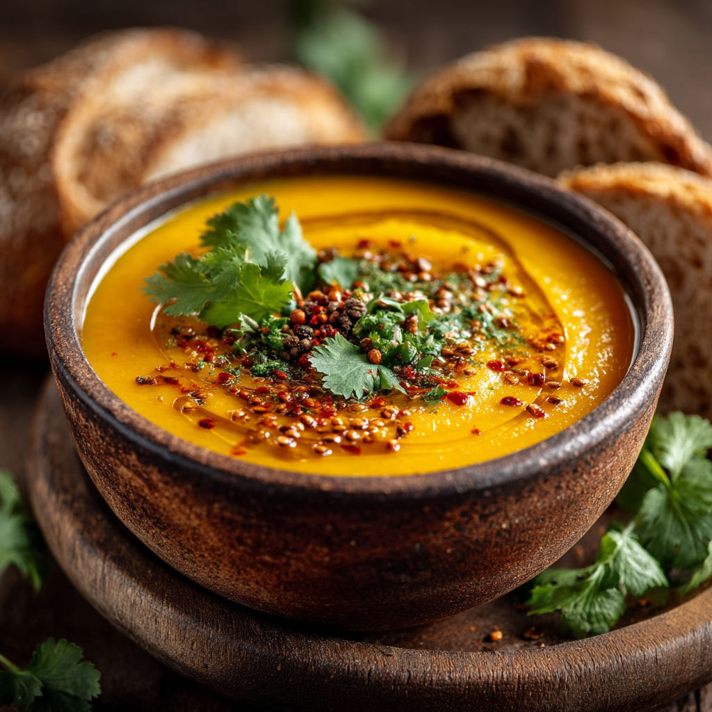 Une cuillère de soupes de légumes.