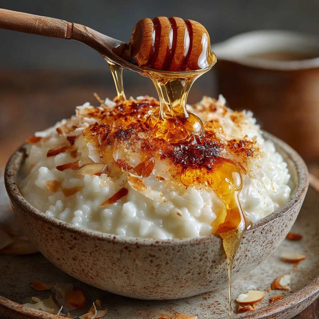 Une tasse de crêpes avec du miel.