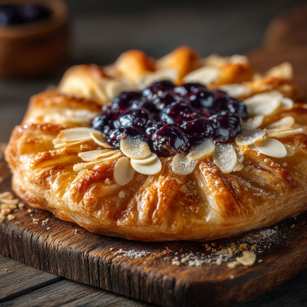 Une tarte aux fruits avec des baies et des noix.