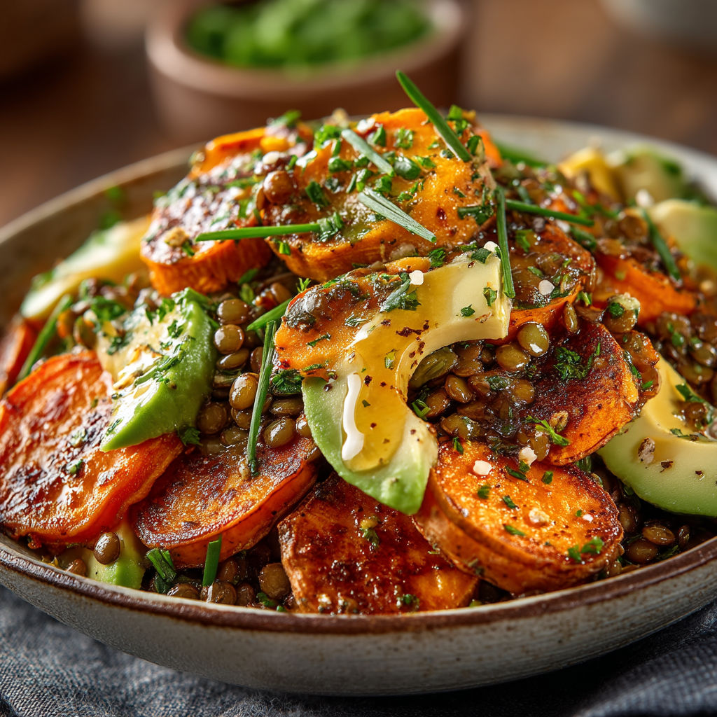Une assiette de légumes et de graines.