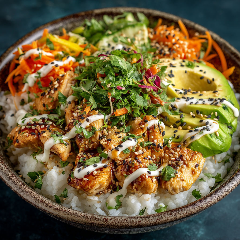 Un plat de sushi avec des légumes et des carottes.