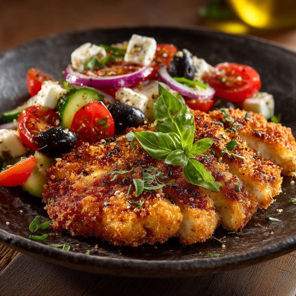 Une assiette de viande grillée avec des légumes.
