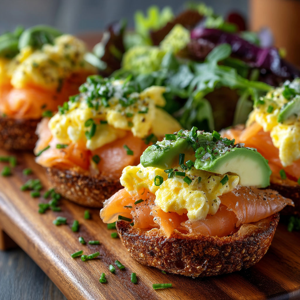 Une collation de sandwichs et salades avec des légumes et des œufs.