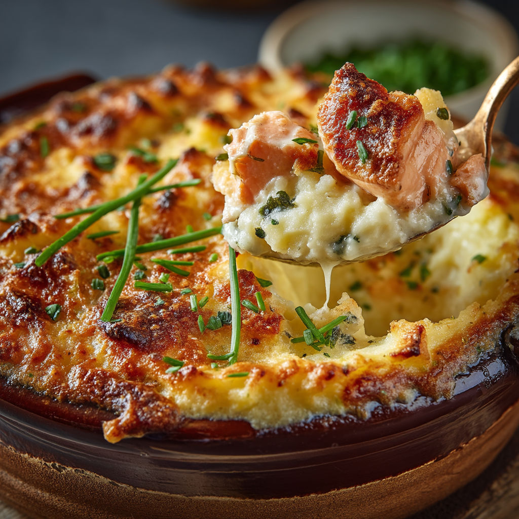 Hachis parmentier saumon & fines herbes.