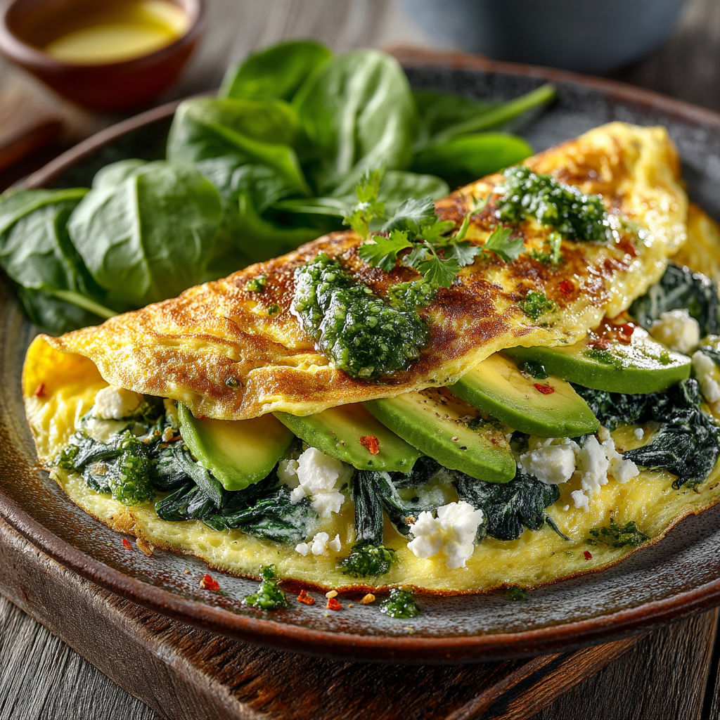 Un plat de poisson avec des légumes verts et des herbes.