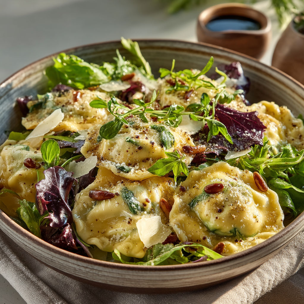 Salade de pasta avec des légumes.