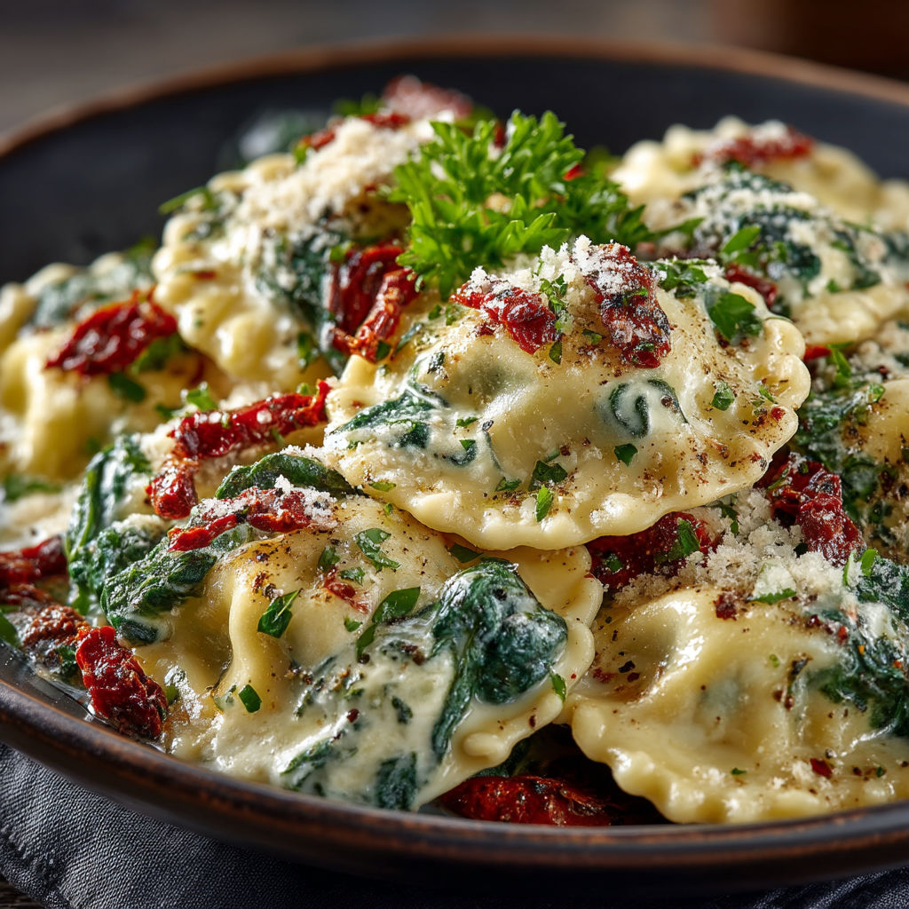 Penne avec des légumes verts et des herbes.