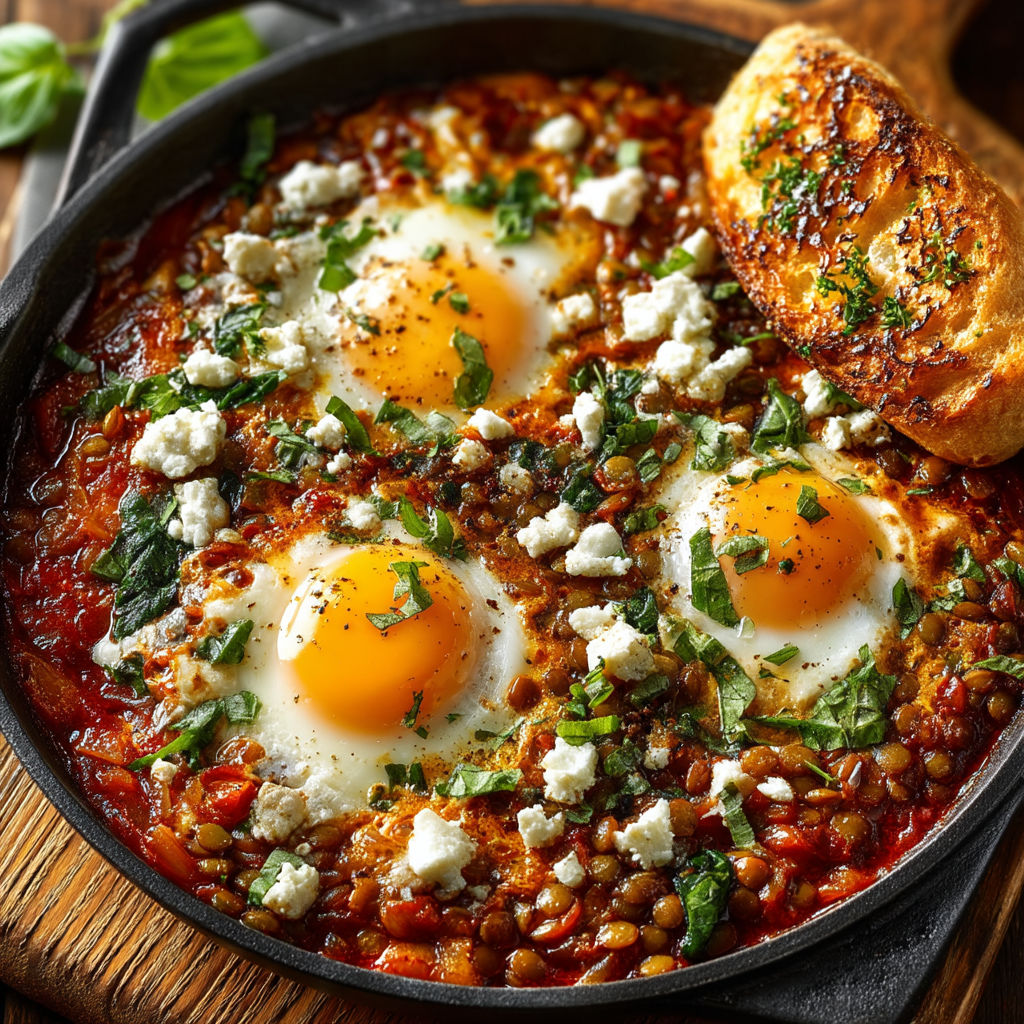 Chakchouka aux lentilles & poireaux.
