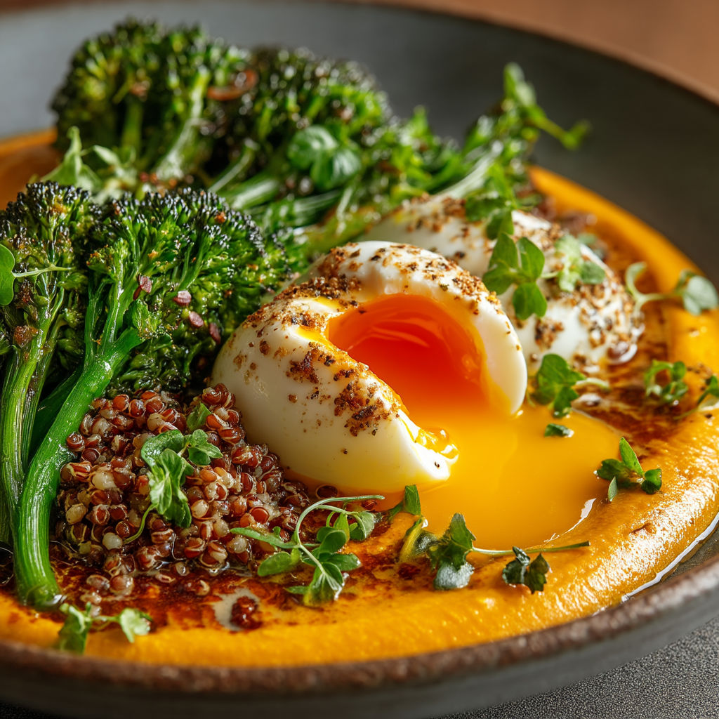 Une assiette de légumes et de poulet.