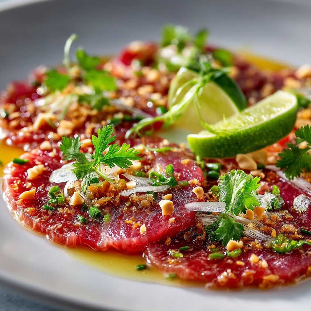 Carpaccio de bœuf à la thaï.