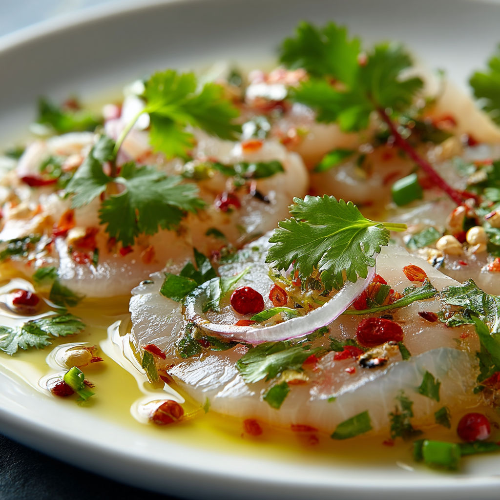 Plate of food with a variety of ingredients.