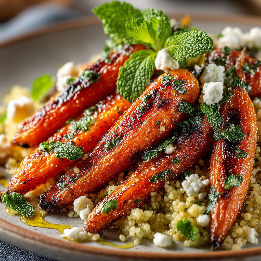 Carottes rôties au air-fryer & mélange de céréales.