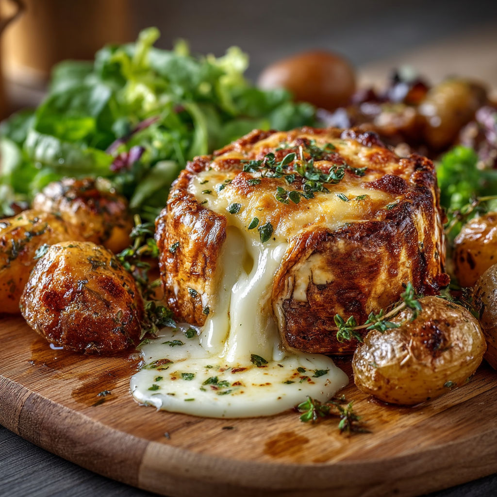 Mont d'Or et pommes de terre rôtis au air-fryer.