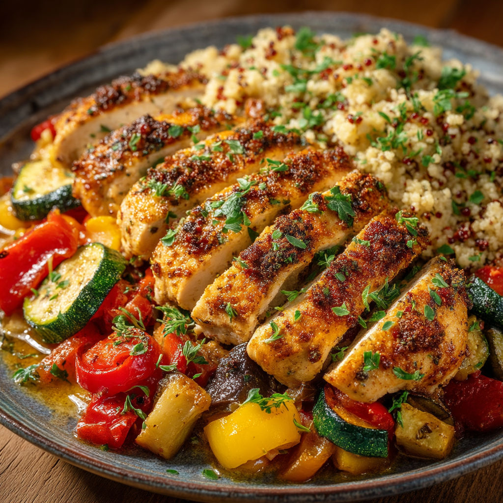 Une assiette de viande grillée avec des légumes.