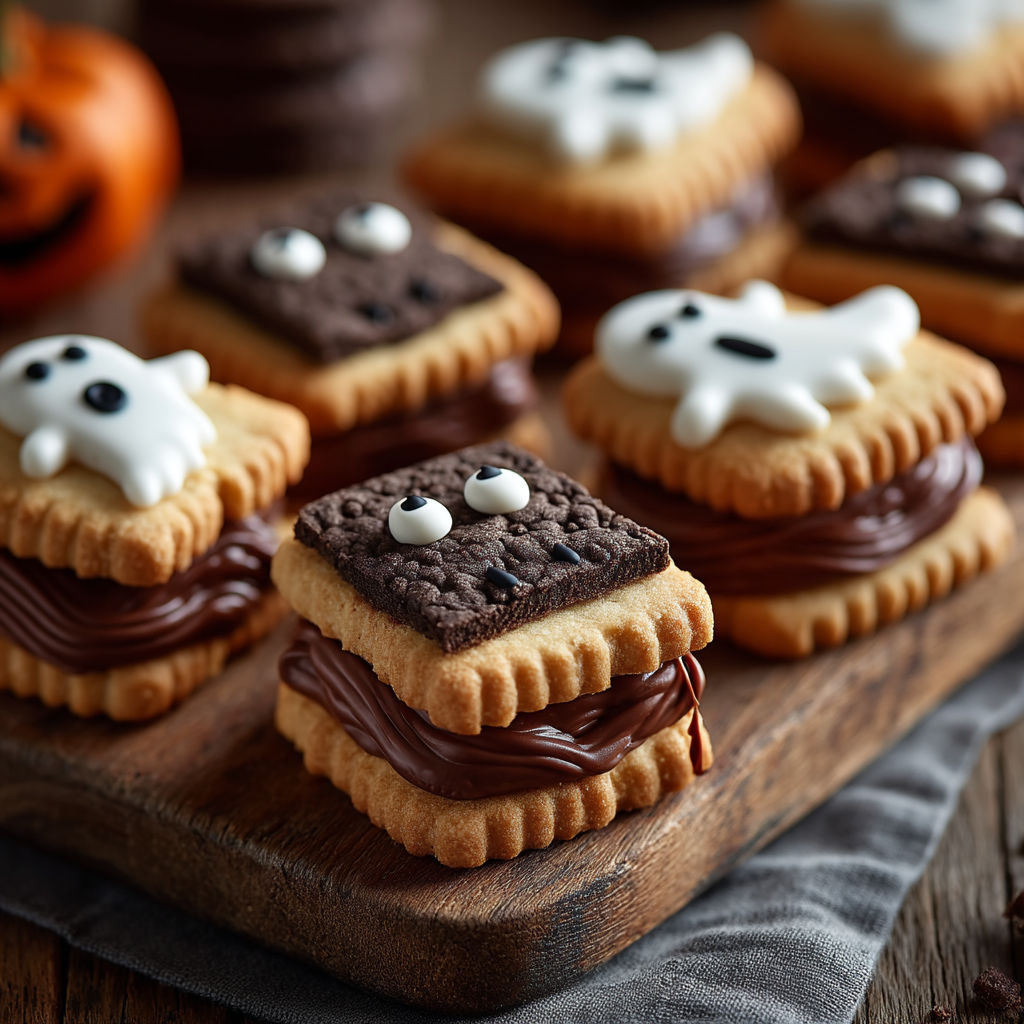 Des crêpes avec des chocolats et des fruits.