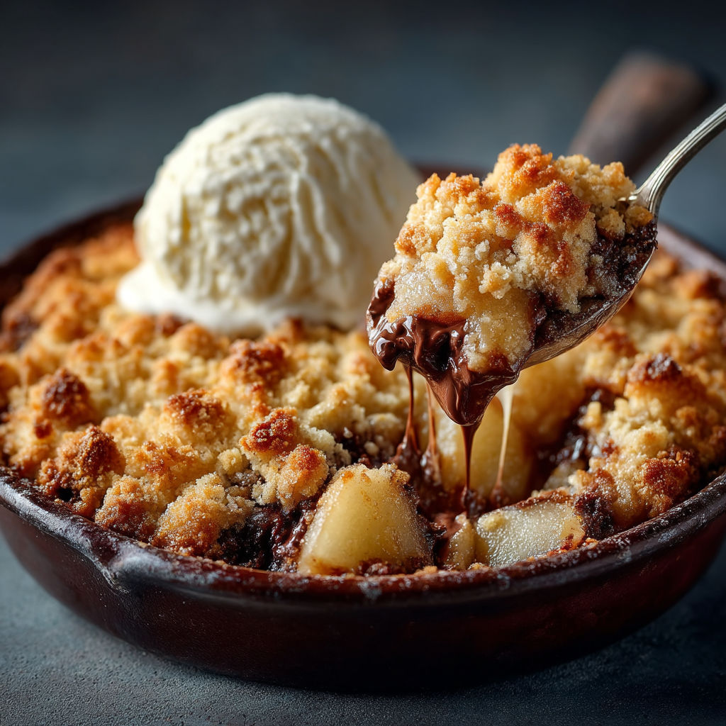 Une tarte aux pommes chocolat.