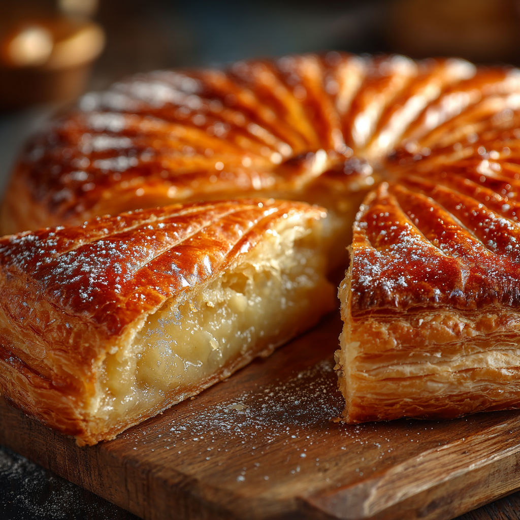 Une tarte aux pommes est sur une table.