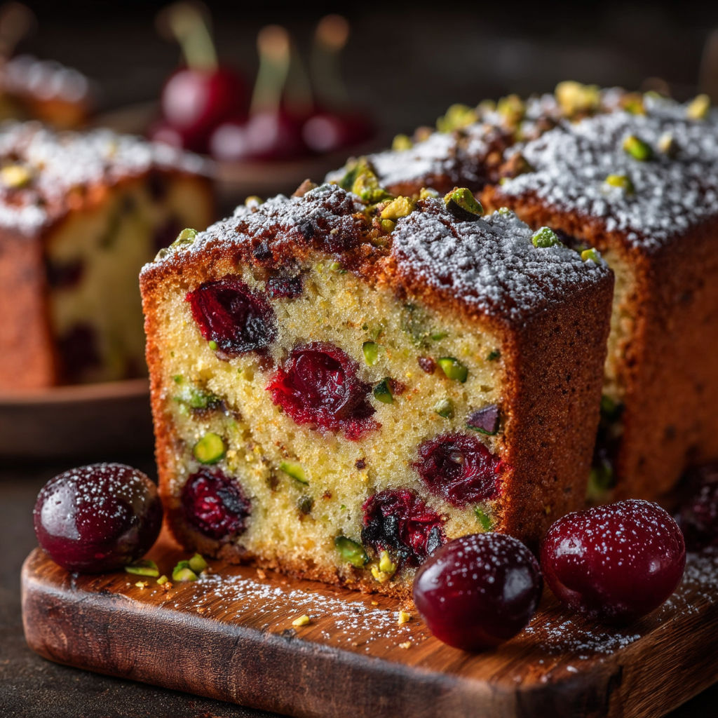 Une tarte aux cerises et noix de cajou.