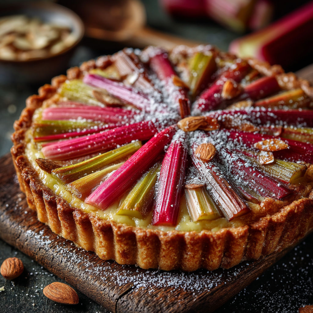 Une tarte aux fruits de saison, avec des baies, des raisins, des noix et des amandes.