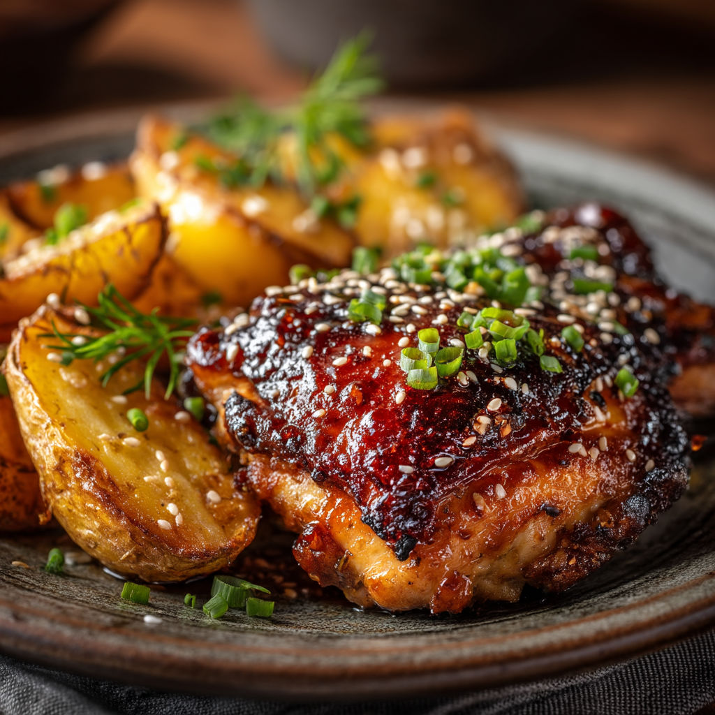 Une assiette de poulet grillé avec des légumes.
