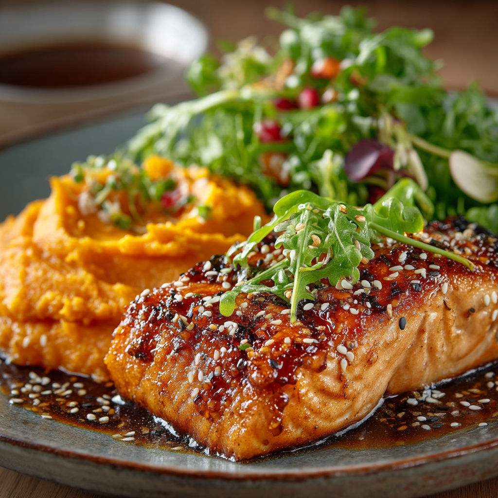 Une salade composée de légumes et de viande grillée.