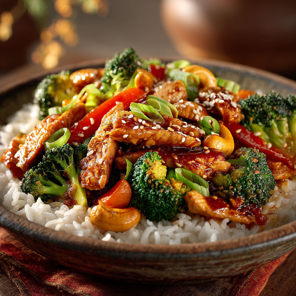 Poulet gingembre et cajou.