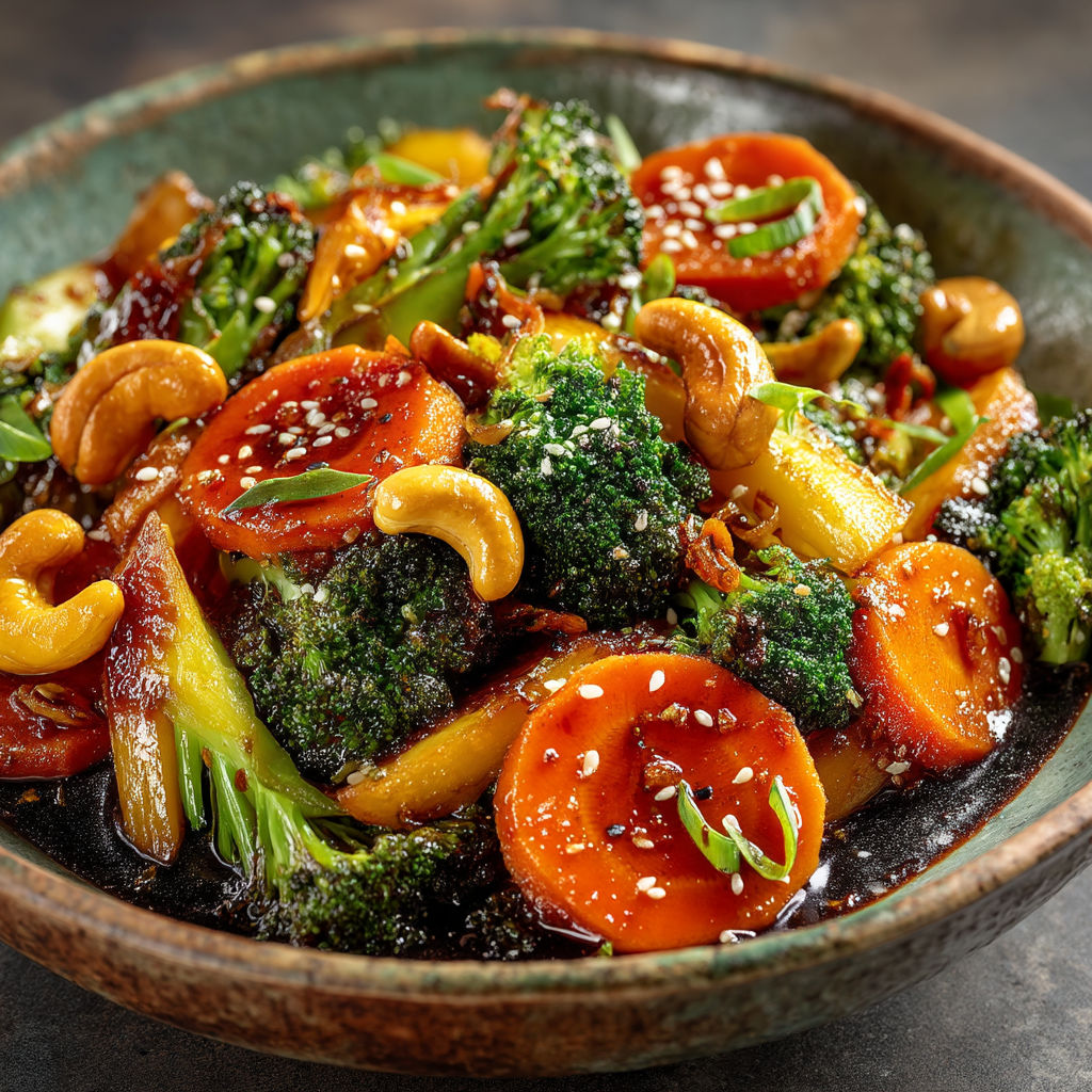 Une assiette de légumes colorés.