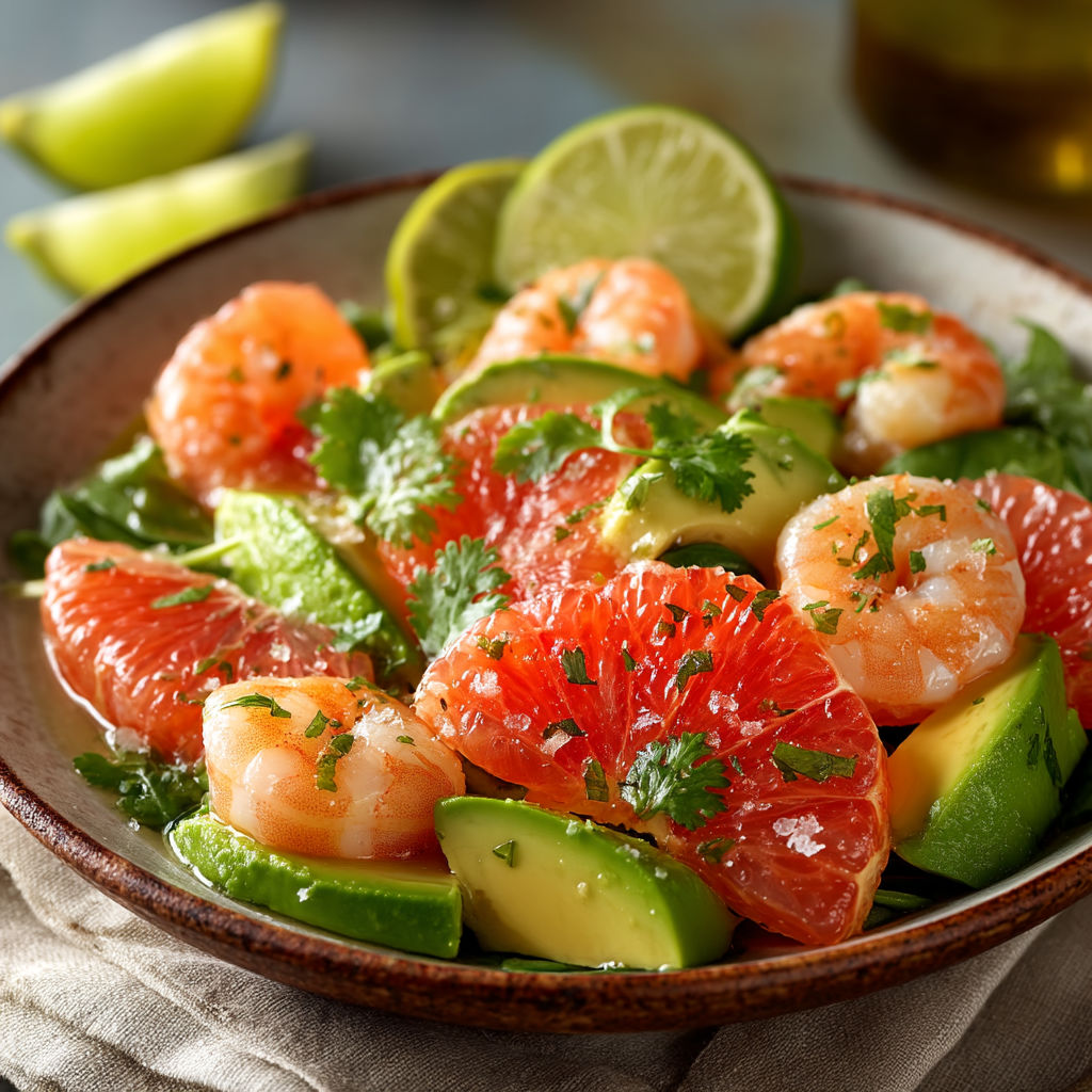 Une assiette de fruits et légumes avec des avocats, des oranges, des limes et des tomates.
