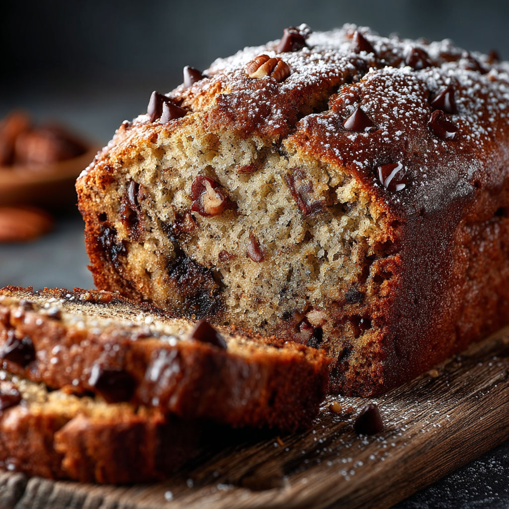 Une portion de gâteau de banane.