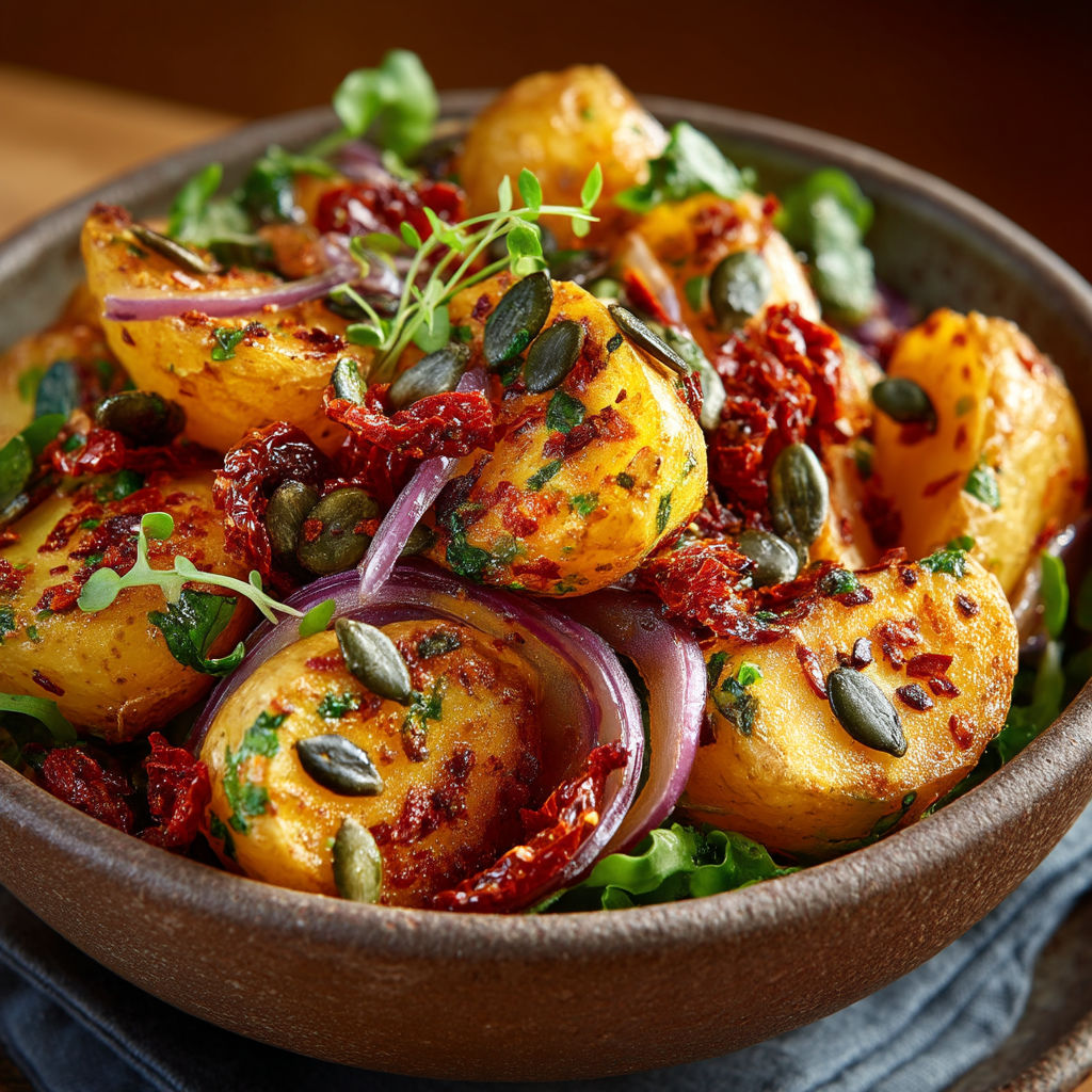 Une assiette de légumes et de pommes de terre.
