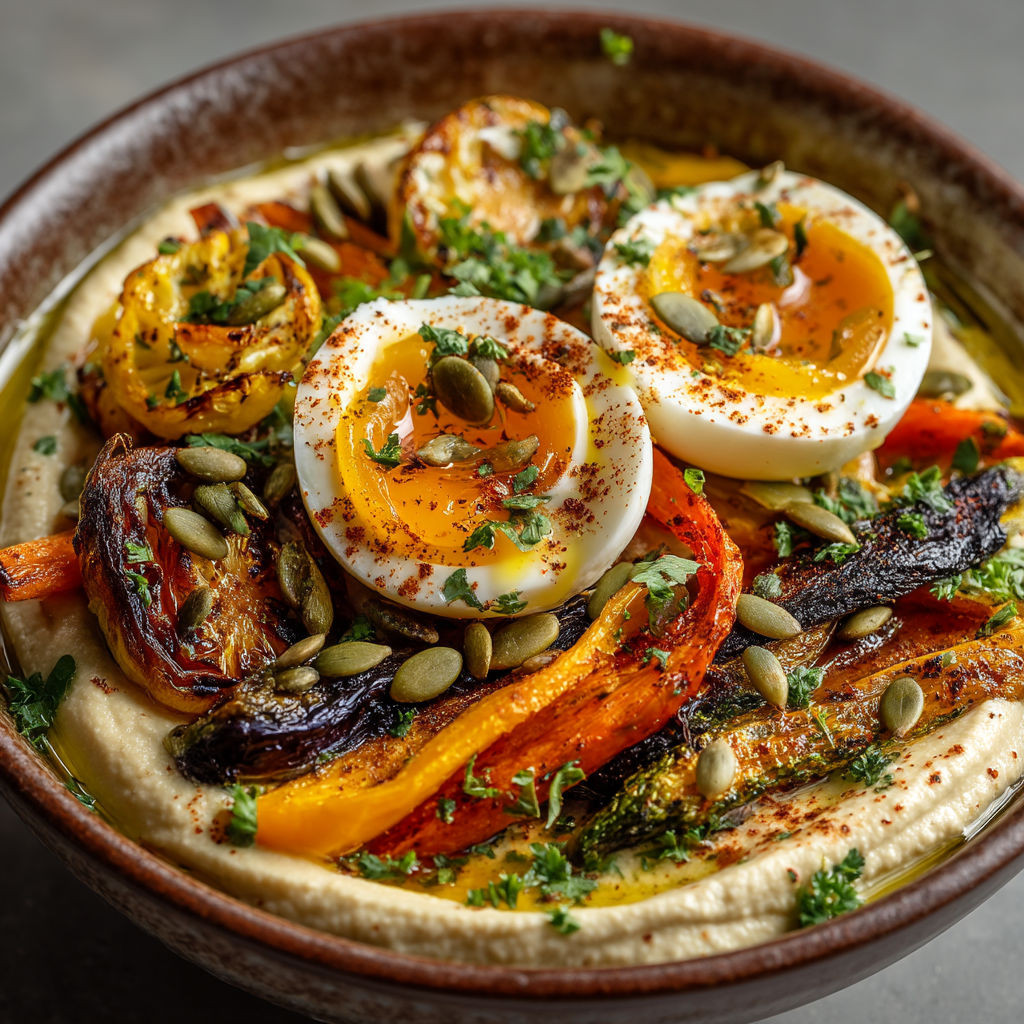 Une assiette de légumes et de poulet.
