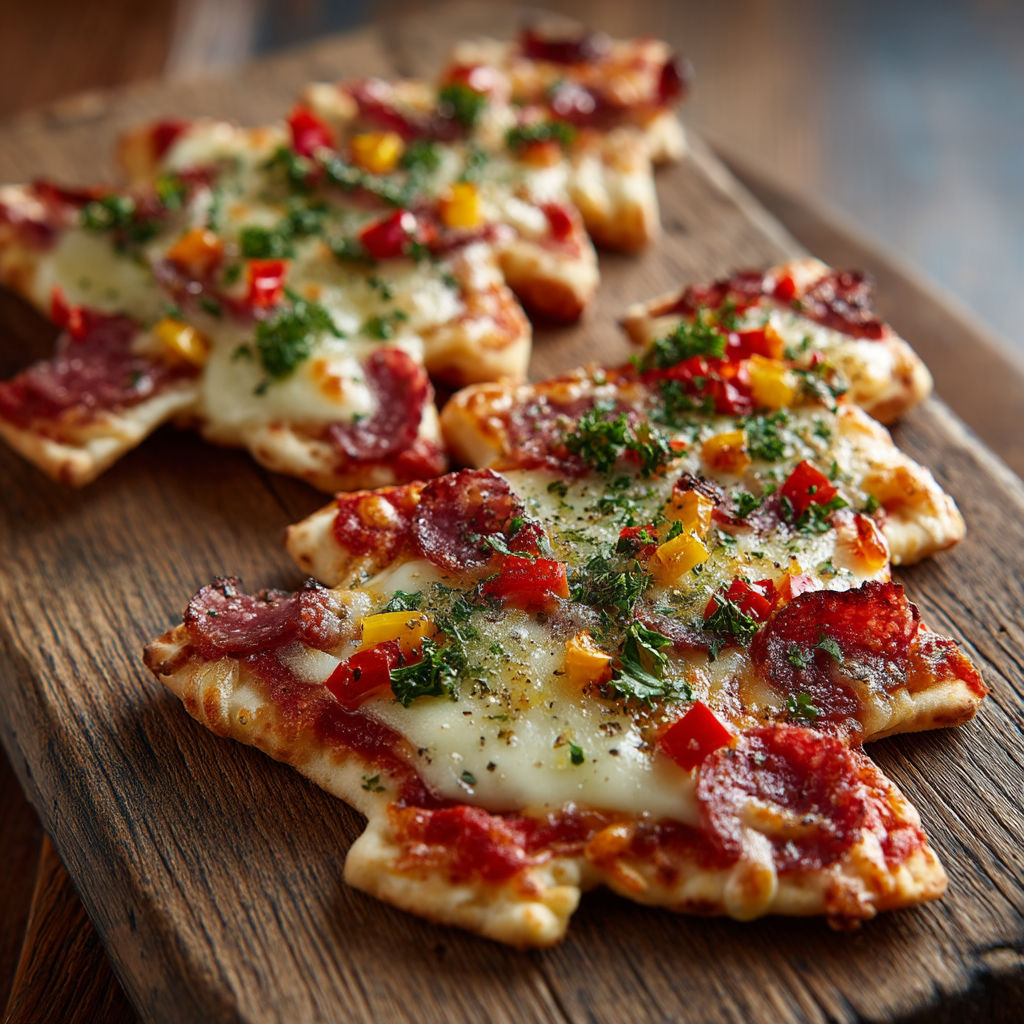 Une pizza sur une planche de bois.