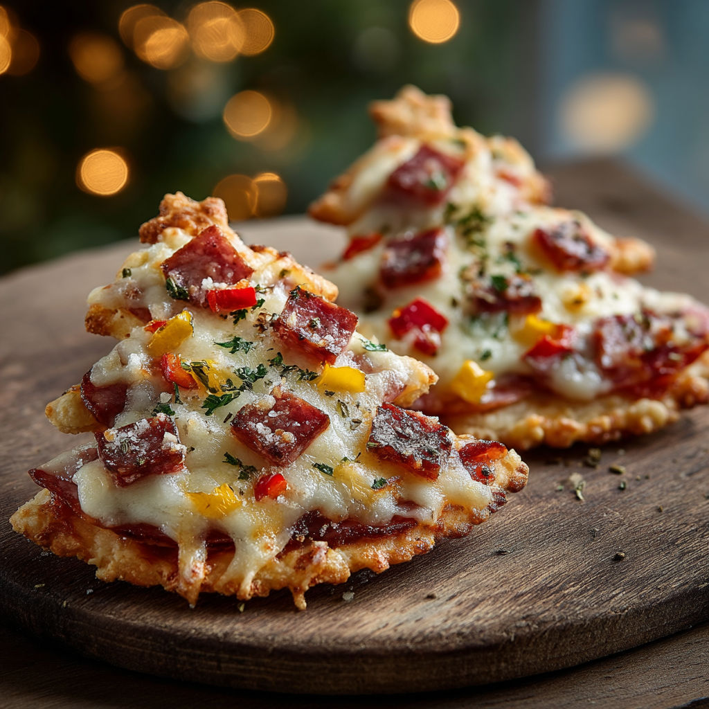 Pizza croquette avec des légumes et des sauces.