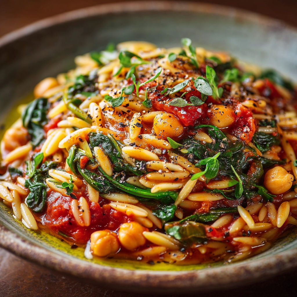 Une assiette de spaghetti avec des légumes verts et des tomates.