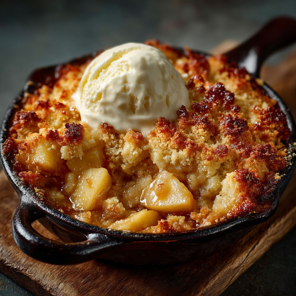 Une tarte aux pommes avec une portion de crème chantilly.
