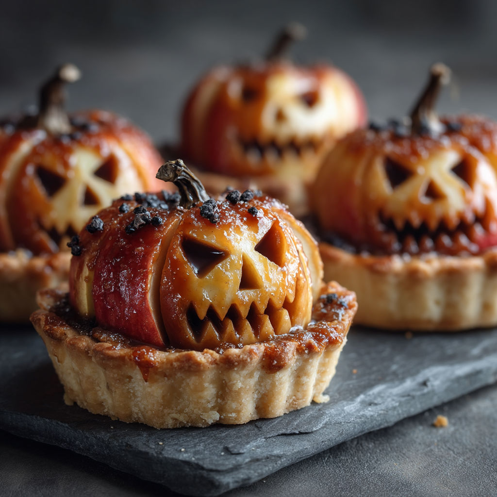 Pumpkin pie with a pumpkin on top.